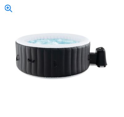 70/80 Inches Round SPA Pool Hottub with 110/130 Air Jets Electric Heater Pump-S - Color: Black - Size: S