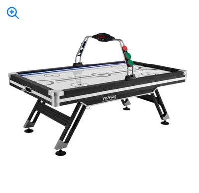 Air-Powered Hockey Table, 89" Indoor Hockey Table for Kids and Adults, LED Sports Hockey Game with 2 Pucks, 2 Pushers, and Electronic Score System, Arcade Gaming Set for Game Room Family Home