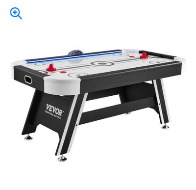 Air-Powered Hockey Table, 72" Indoor Hockey Table for Kids and Adults, LED Sports Hockey Game with 2 Pucks, 2 Pushers, and Electronic Score System, Arcade Gaming Set for Game Room Family Home
