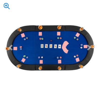 Portable 84 x 42 Inch 10-Player Foldable Padded Poker Table Top-Blue