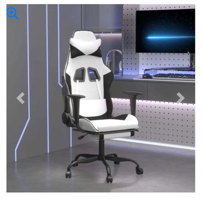 Gaming Chair White and Black