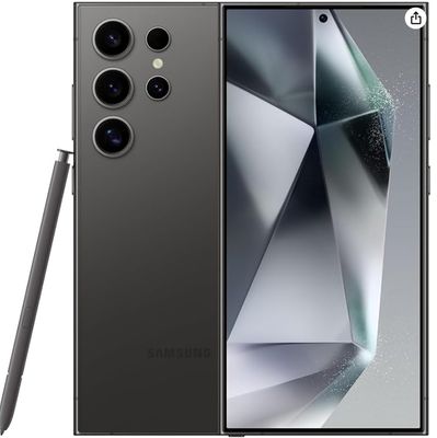 Samsung Galaxy S24 Ultra 5G (256GB) AI Enabled, S Pen, 120 Hz AMOLED Display, 200MP Camera, Nightography, Unlocked, with 45W Super Charger - Black (Renewed)