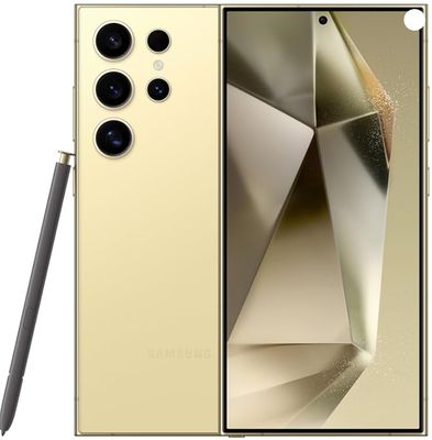 Samsung Galaxy S24 Ultra 5G (256GB) AI Enabled, S Pen, 120 Hz AMOLED Display, 200MP Camera, Nightography, Unlocked, with 45W Super Charger - Titanium Yellow (Renewed)