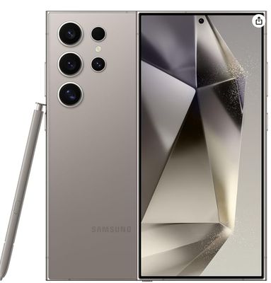 Samsung Galaxy S24 Ultra 5G (256GB) AI Enabled, S Pen, 120 Hz AMOLED Display, 200MP Camera, Nightography, Unlocked, with 45W Super Charger - Titanium Gray (Renewed)