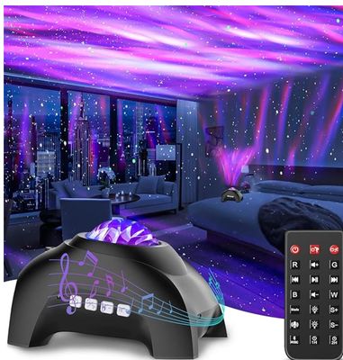 Northern Lights Aurora Projector,Star Projector Music Bluetooth Speaker and White Noise,Galaxy Light with Remote Control, Night Light for Bedroom, Room Decor, Ceiling, Gift for Kids Adults