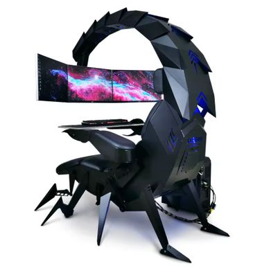 Cluvens Ergonomic Fully Recliner Office Chair Cockpit for 3 or 5 Monitors Zero Gravity Workstation Chair Scorpion Chair Cluvens