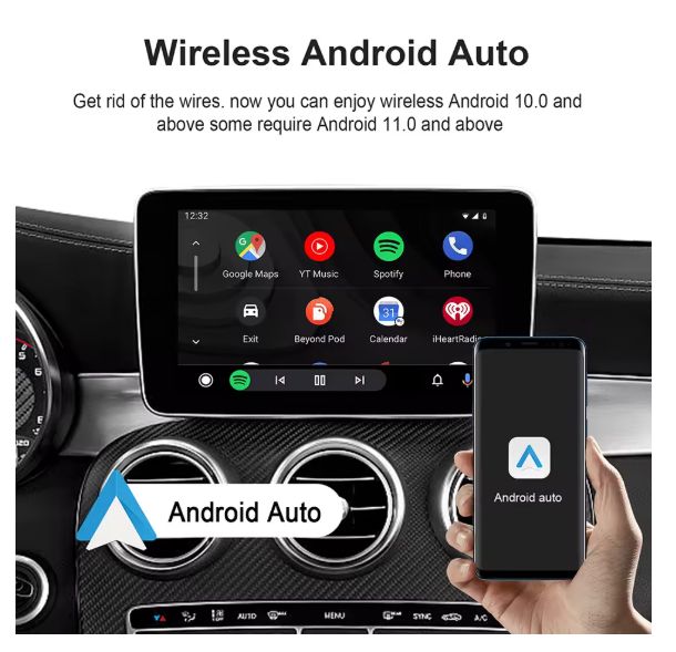 2025 ANYFAR Android 13 3in1 CarPlay Ai Box Wireless Android Auto USB Adapter 2G 32G For Youtube Netflix Automatic Connection