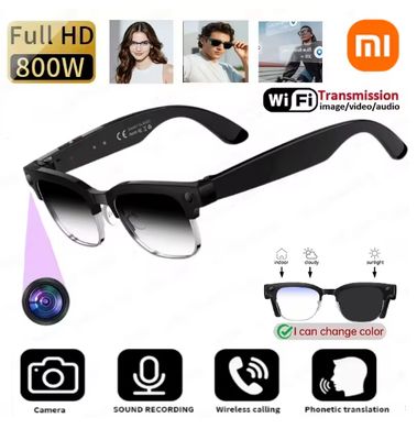 Xiaomi Mijia 4K HD Color Changing AI Smart Glasses 800W Pixel Camera Bluetooth Call Voice Assistant Control Smart Sports Glasses