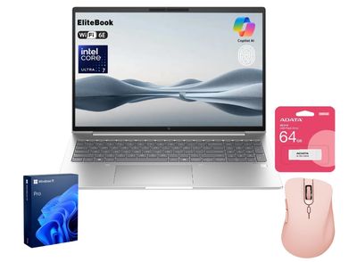 HP Elitebook 660 G11 16" FHD+ Business Copilot AI Laptop, Intel Core Ultra 7 165U vPro, 32GB DDR5, 1TB SSD, Wi-Fi 6E, 5MP IR Camera, Fingerprint, Backlit Keyboard, Windows 11 Pro, with Bundle