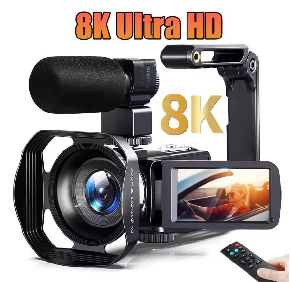 8K HD Video Camera 3 Inch LCD Touch Screen 18x Digital Zoom Camera Recorder Ultra HD WIFI Portable Recording Camcorder