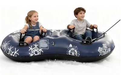 Snow Tubes Inflatable for Sledding Adults: GEMGO 67" Double Rider Sleds for Adults Heavy Duty with Tow Line, Towable Snow Sled Thickened Bottom Winter Gift Outdoor