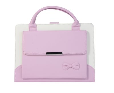Color: Pink, Suit Model: IPad Pro10.5 - Compatible with Apple, New IPAD9.7 protective cover mini234 bow handbag pro11 flat 10.5 leather case