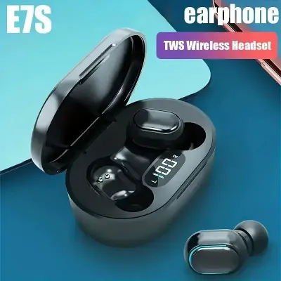 Color: Green - E7S TWS Wireless Headphones Bluetooth Earphone Control Sport Headset Waterproof Microphone Music Earphone Work On All Smartphone