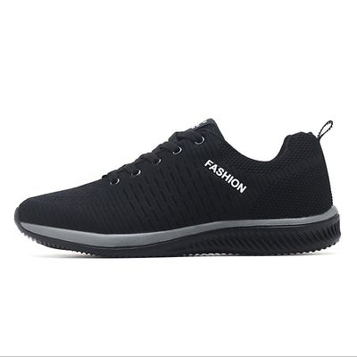 Color: Black, Size: 43 - Foreign trade new sports shoes couple mesh fitness leisure light running shoes student travel shoes a generation