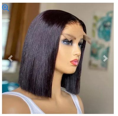 style: 13x4bob wigs150, Wig size: 12inch - Real Lace Headband Human Hair Silk