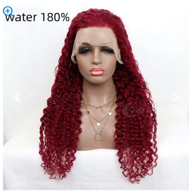 Color: Water180, Wig Length: 20inch - 134 Former Lace Head Cap Human Hair Wig