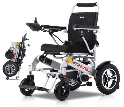 Intelligent Lightweight Foldable Electric Wheelchairs, Compact Power Wheelchair, Portable Folding Carry Wheelchair--SILVER