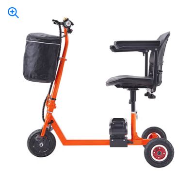 VEVOR Foldable 3 Wheel Mobility Scooter for Seniors, Portable Electric Powered Mobility Scooter with 12 Mile Long Range, All Terrain Travel Wheelchair with 48V Lithium-ion Battery, Max Support 330LBS