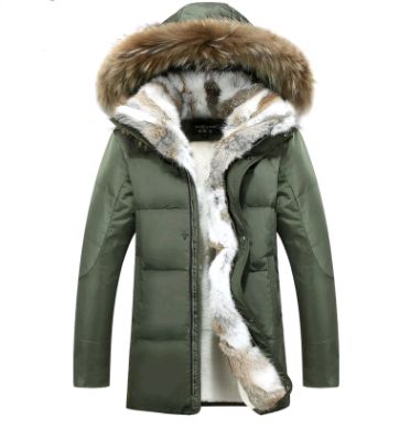 Color: Green, Size: XXL - 2021 new down jacket men's long section Korean youth lovers men's winter large size coat thickening