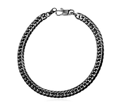 Color: Black 9MM - Fashion hip hop stainless steel chain bracelet