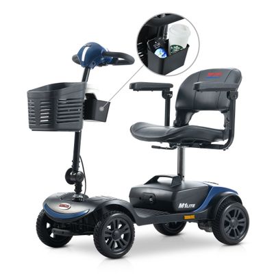 [NO LED LIGHT, WITH STORAGE BOX ] Compact Mobility Scooter--Frosted Blue