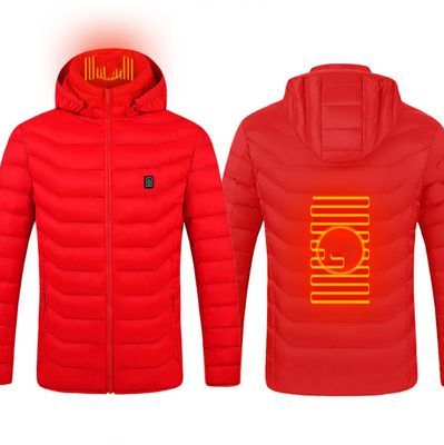 Color: Red Zone2, Size: 3XL - New Heated Jacket Coat USB Electric Jacket Cotton Coat Heater Thermal Clothing Heating Vest Men's Clothes Winter
