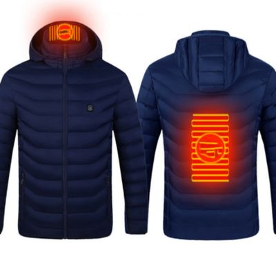 Color: Blue Zone2, Size: S - New Heated Jacket Coat USB Electric Jacket Cotton Coat Heater Thermal Clothing Heating Vest Men's Clothes Winter
