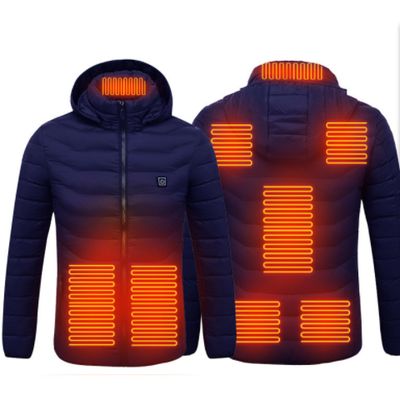 Color: Blue Zone8, Size: 6XL - New Heated Jacket Coat USB Electric Jacket Cotton Coat Heater Thermal Clothing Heating Vest Men's Clothes Winter