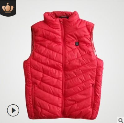 Color: Red, Size: XXL - Heated Vest Smart Electric Heating Jacket Men Women Waistcoat Winter