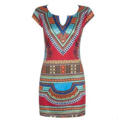 Color: Brown, Size: XL - New African Print Dress Casual Women Dress Ladies Skirt