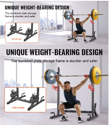 VEVOR Squat Stand Power Rack, Multi-Functional Barbell Rack with Hook, Weight Plate Storage Attachment, Adjustable Free Bench Press Stands, Max Load 600 Lbs Steel Exercise Squat Stand for Gym/Home Gym VEVOR Squat Stand Power Rack, Multi-Functional Barbell Rack with Hook, Weight Plate Storage Attachment, Adjustable Free Bench Press Stands, Max Load 600 Lbs Steel Exercise Squat Stand for Gym/Home Gym