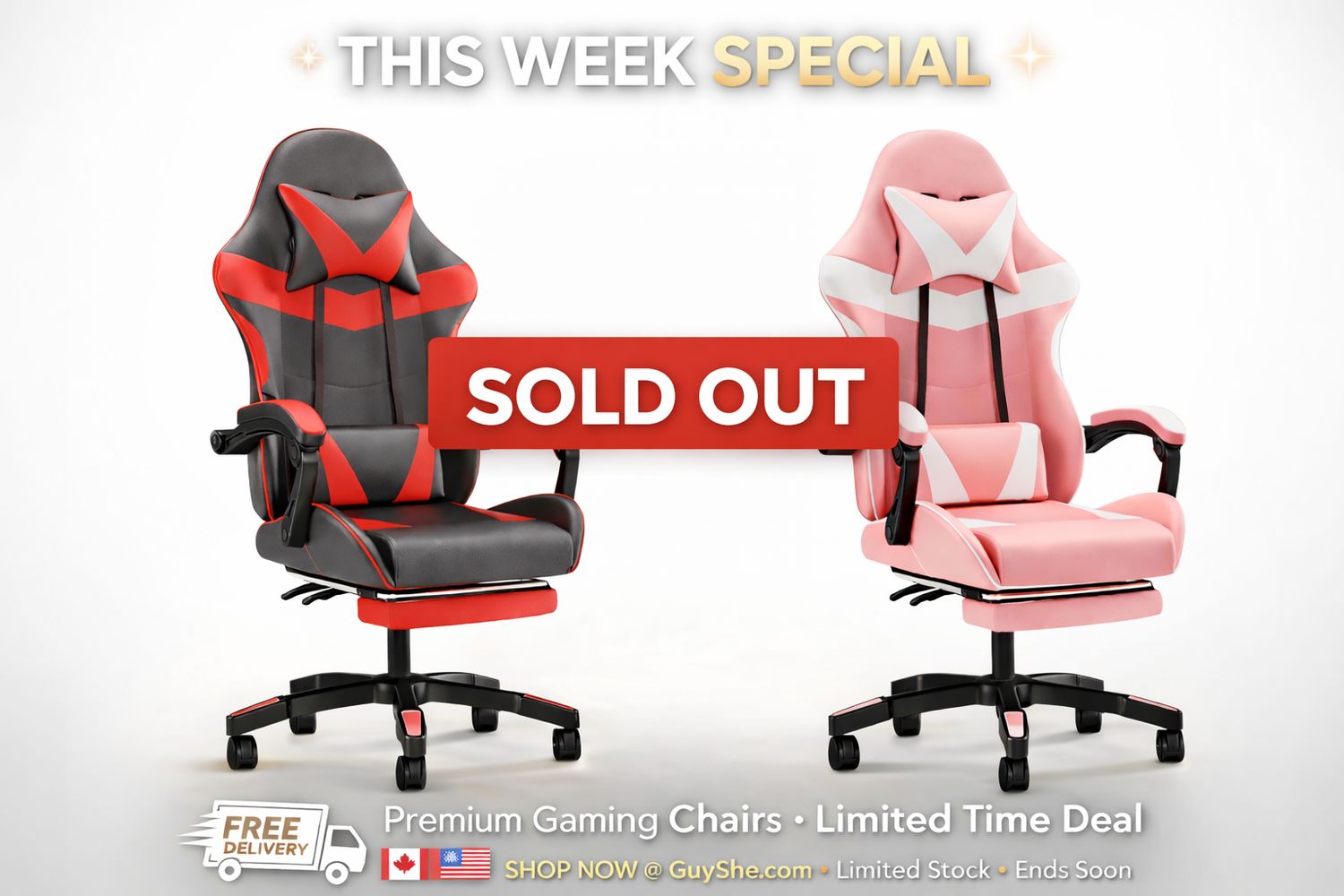 Adjustable Reclining Massage Computer Chair For Home Gaming