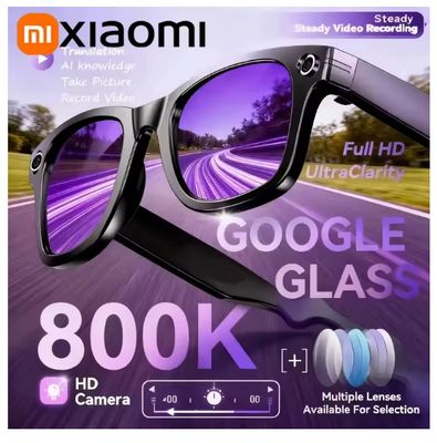 Xiaomi 8K AI Smart Glasses With 100MP Camera Chat GPT Touch Sport Sunglasses Bluetooth Call Video Music Player ForMen Women