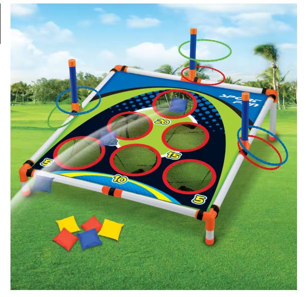 Portable Cornhole Throwing Circle Ferrule Board Set Easy Assemble Fun Kids Interactive Adults Outdoor Yard Toss Game Toy