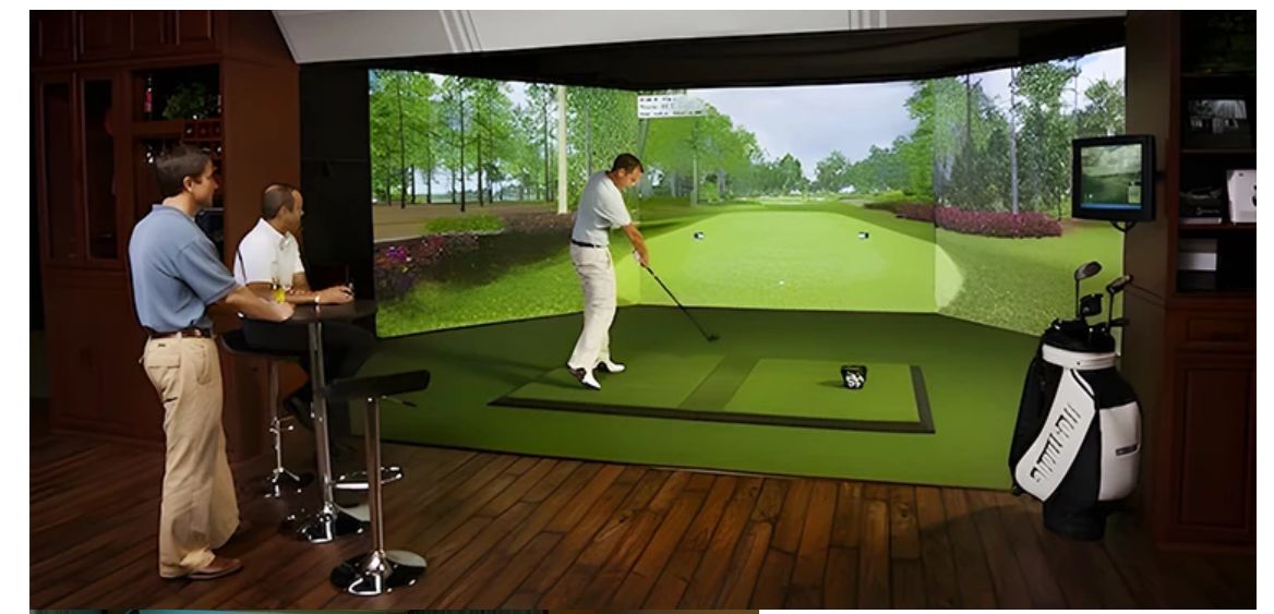 Interactive Projection Game Golf Sports Golf Simulator Portable SmartScreen Game Center Golf Simulator Impact Screen