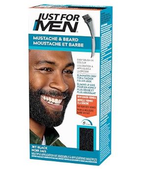 Just For Men Mustache & Beard, Beard Dye for Men with Brush Included for Easy Application, With Biotin Aloe and Coconut Oil for Healthy Facial Hair, Jet Black, M-60 (1 Count) Just For Men Mustache & Beard, Beard Dye for Men with Brush Included for Easy Application, With Biotin Aloe and Coconut Oil for Healthy Facial Hair, Jet Black, M-60 (1 Count)