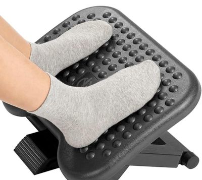 HUANUO Adjustable Footrest Under Desk - Ergonomic Foot Rest with 3 Height Position - 30 Degree Tilt Angle Adjustment for Home, Office, Non-Skid Massage Surface Texture Improves Comfort HUANUO Adjustable Footrest Under Desk - Ergonomic Foot Rest with 3 Height Position - 30 Degree Tilt Angle Adjustment for Home, Office, Non-Skid Massage Surface Texture Improves Comfort