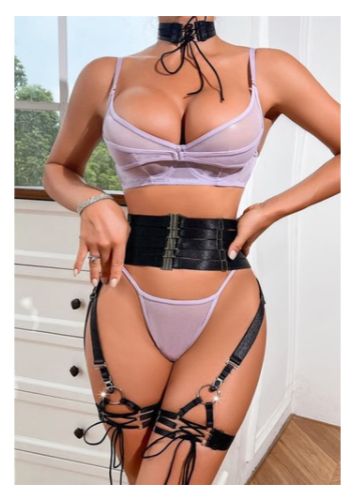 Starlit Romance Mesh Bra Set