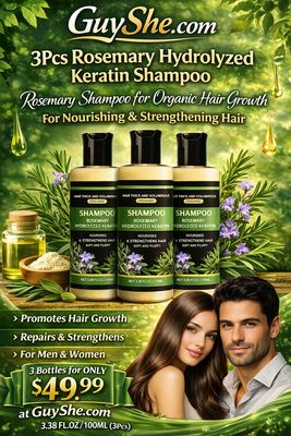 3Pcs Rosemary Hydrolyzed Keratin Shampoo Rosemary Shampoo for Organic Hair Growth For Nourishing Strengthening Hair For Men &amp; Women 3.38FL.OZ /100ML (3Pcs)