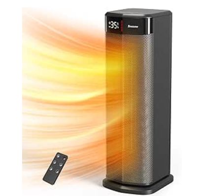 BREEZOME Space Heaters for Indoor Use, 1500W Fast Heating Electric Heater with Thermostat &amp; Remote, 24H Timer, 90°Oscillating PTC Ceramic Heater, Portable Room Heater for Bedroom Home Office