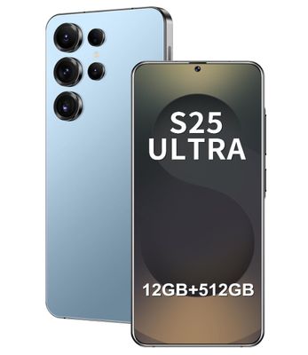 Unlocked Phone S25 Ultra Android Phone 8-core 12GB+512GB Cell Phone 7 inch HD Screen Mobile Phone 108MP+48MP Camera 6800 mAh Battery 5G Dual SIM (Titanium Blue)