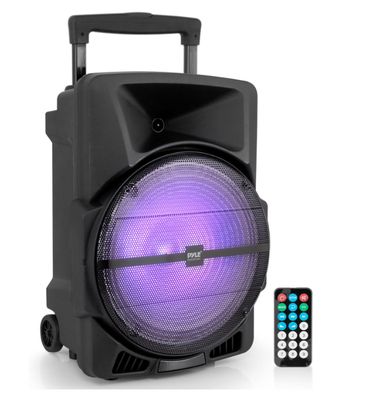 Bluetooth Speaker 1200W High-Powered  Wireless Portable PA Speaker System High Powered Bluetooth Compatible Indoor and Outdoor DJ Sound Stereo Loudspeaker w/USB SD MP3 AUX 3.5mm Input, Flashing Party