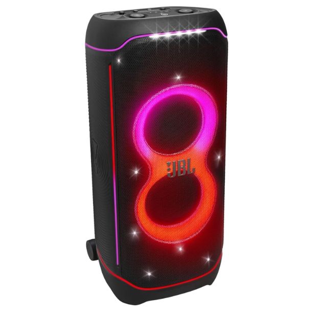 JBL PartyBox Ultimate - Massive Party Speaker with Powerful Sound, Multi-Dimensional Lightshow, and Splashproof Design - Black 1100 Watts