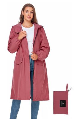 Women's Waterproof Raincoat Long Outdoor Rain Jacket