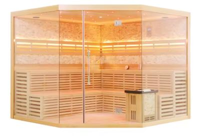 HELIUS New Recommended Indoor Large Size Steam Room Luxury Family Steam Sauna Room With Electric Sauna Stove