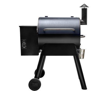 Traeger Grills Pro 22 Electric Wood Pellet Grill and Smoker, Blue, 572 Square Inches Cook Area, 450 Degree Max Temperature, Meat Probe, 6 in 1 BBQ Grill Traeger Grills Pro 22 Electric Wood Pellet Grill and Smoker, Blue, 572 Square Inches Cook Area, 450 Degree Max Temperature, Meat Probe, 6 in 1 BBQ Grill