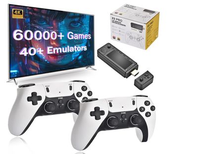 X9 PRO Game Stick 4k Pro 2025, 256G Built-in 60000+ Games 4K HD Arcade Home TV Mini Retro Games Console for Tv Game Stick 4k 2.4G Dual Wireless Controllers