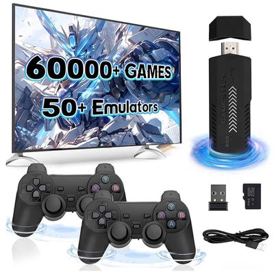 X2 Plus Retro Gaming Console Game Stick,60000+ Games 50+ Emulator,4K HD Retro Video Game Consoles with Dual Wireless Controller,Plug and Play Portable Arcade Emulator Console,Gift for Adult (256G)