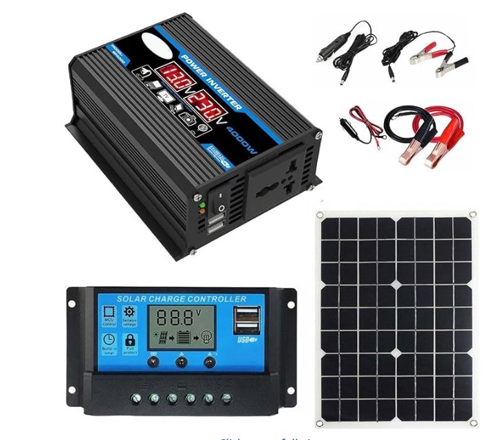 4000W Off-Grid Solar Panel Kit - Complete Solar Power System with 18W Waterproof Panel &amp; 30A Smart Charge Controller for Home, RV