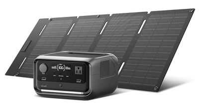 EF ECOFLOW Solar Generator River 3 Plus with 45W Solar Panel, 286Wh Portable Power Station LiFePO4 Battery, 3 Up to 1200W AC Outlets, <10 MS UPS, Expandable to 858Wh, <30 dB Quiet, 1Hr Fast AC Charge